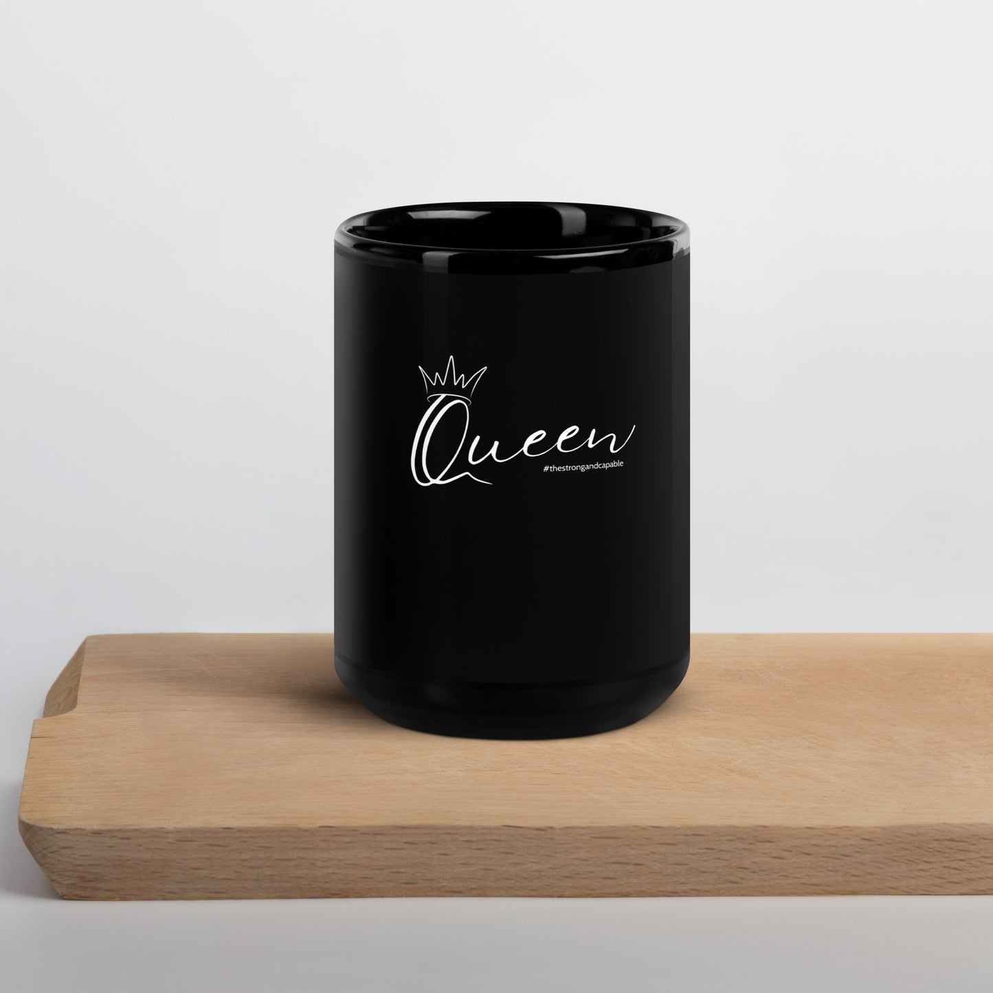 Queens Circle- Black Glossy Mug